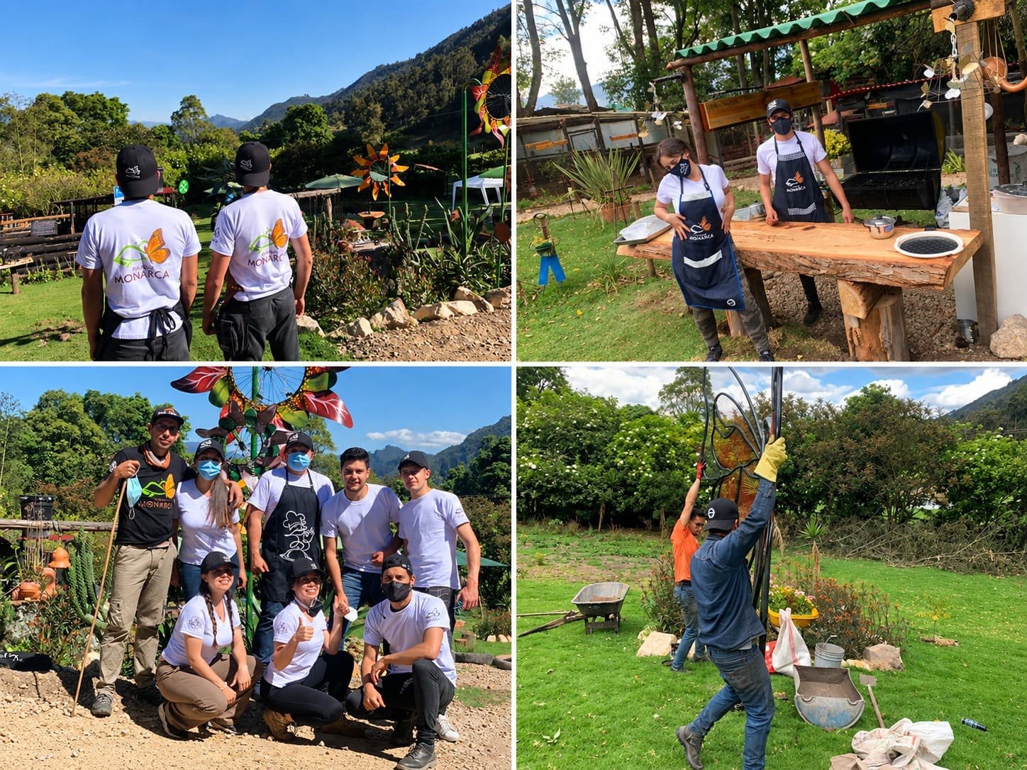 El equipo de Monarca trabajando y celebrando en el parque